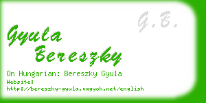 gyula bereszky business card